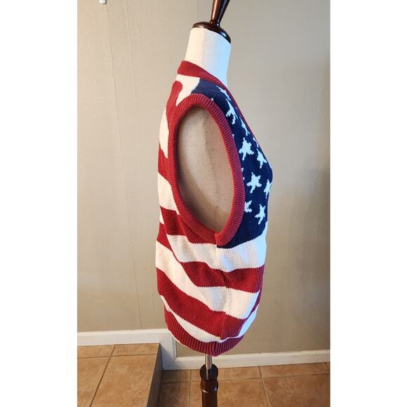 Structure American Flag Patriotic Sweater Vest SZ Medium Election - Picture 3 of 10